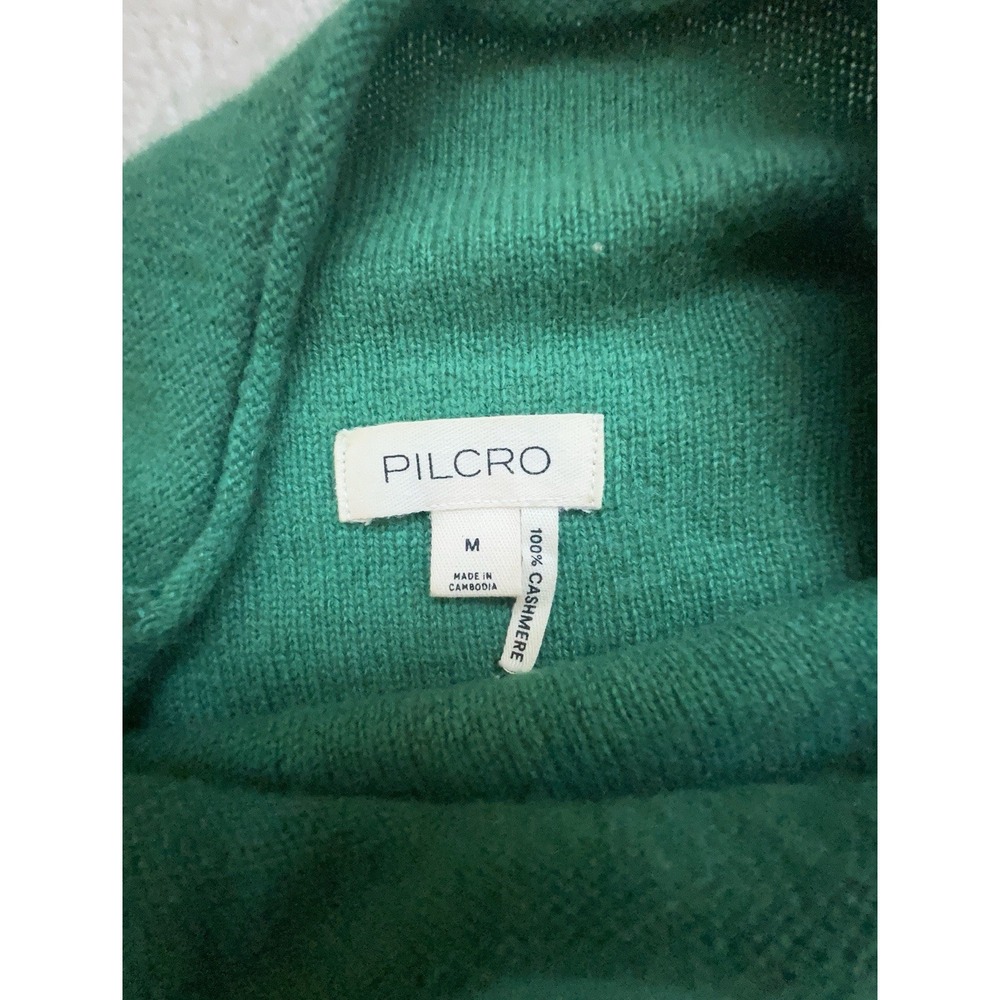 Pilcro Anthropologie Alani 100% Cashmere Mock Neck Cropped Sweater Green Size M - Picture 4 of 10